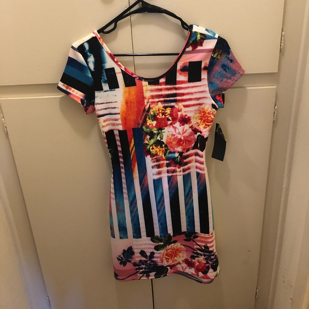 Floral open back dress